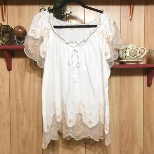 L/XL Boho Style cotton blouse